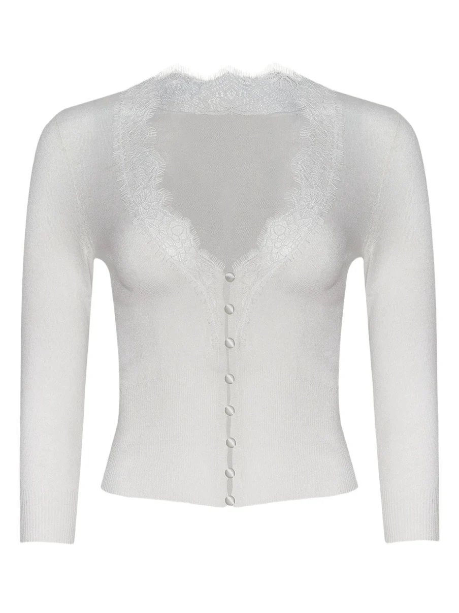 Eluna Lace-Trim Cardigan