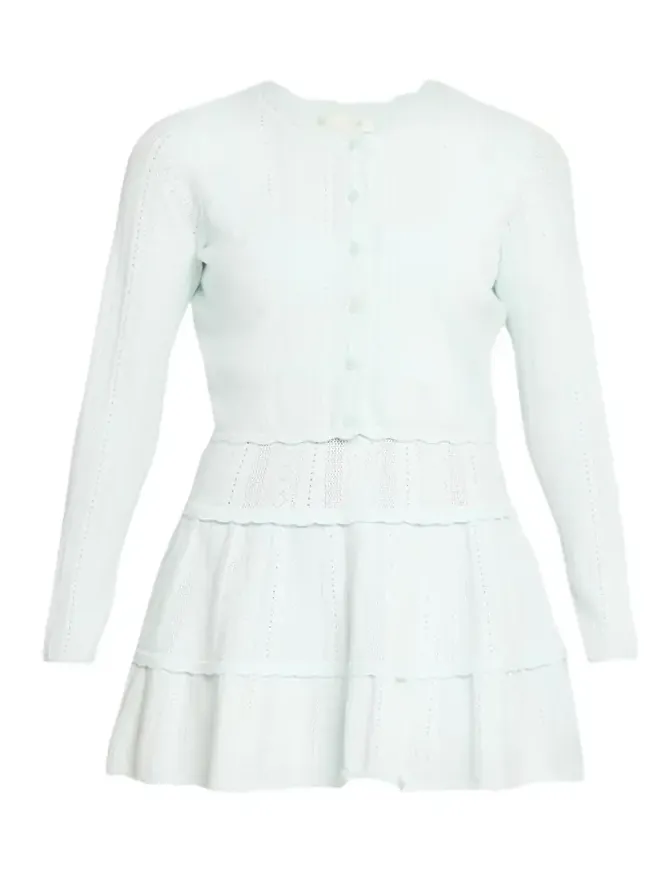 Nadiya Pointelle-Knit Cardigan