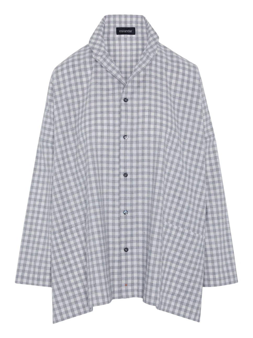 Wide Brushed Gingham Cotton Shirt Wide Brushed Gingham Cotton Shirt
