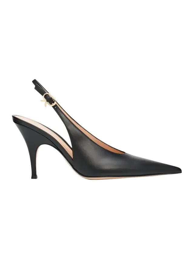 95mm Sofia Leather Slingback Pumps