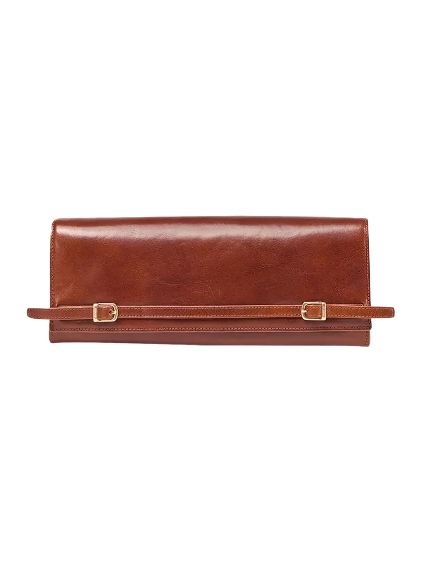 River East-West Leather Clutch Bag