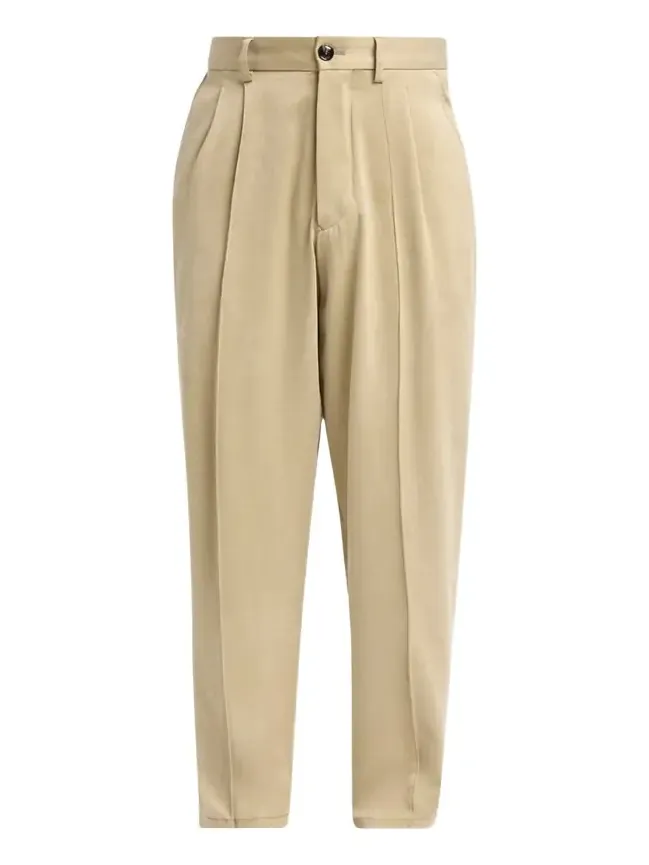 Men's Cotton and Lyocell Straight-Leg Pleated Trousers Men's Cotton and Lyocell Straight-Leg Pleated Trousers