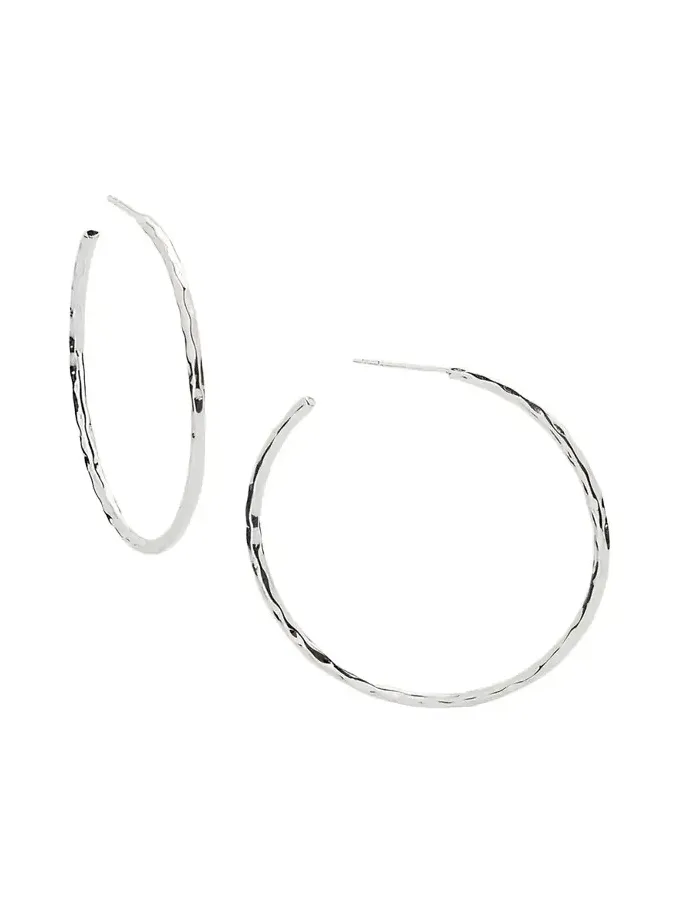 Medium Squiggle Hoop Earrings in Sterling Silver