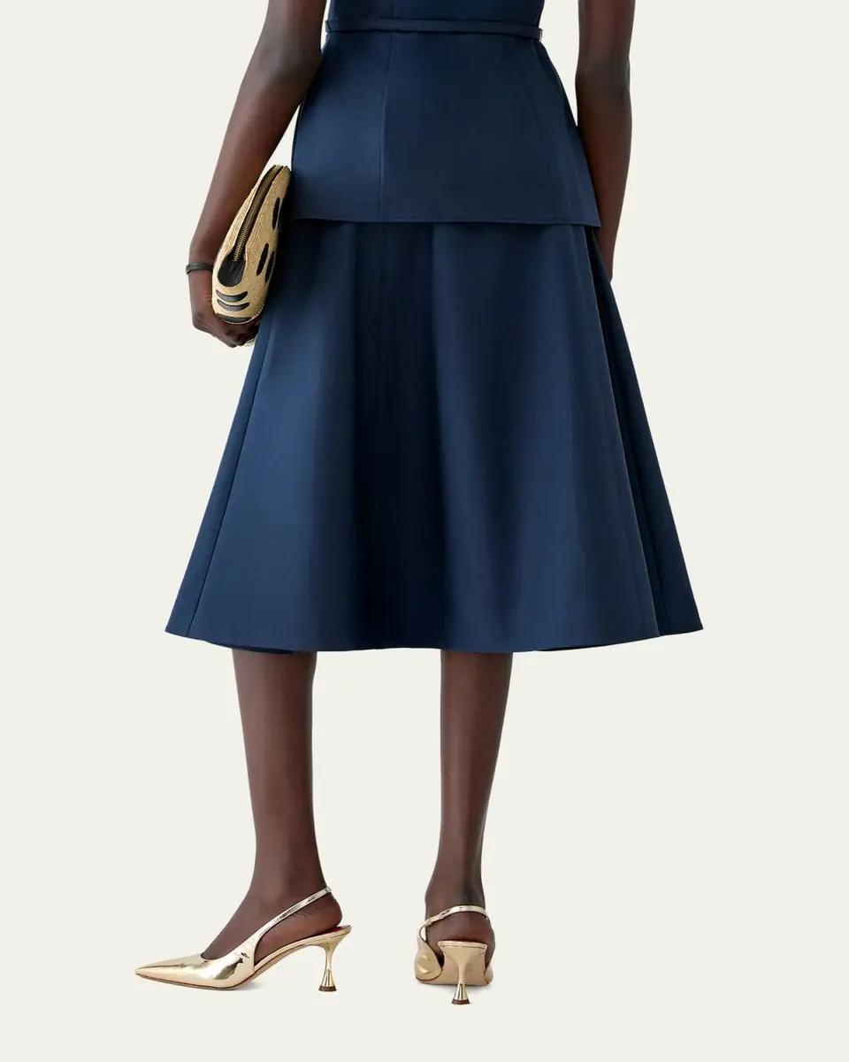 Carolina Herrera Button-Front Cotton Midi Skirt | Thumbnail 3 Carolina Herrera Button-Front Cotton Midi Skirt | Thumbnail 3