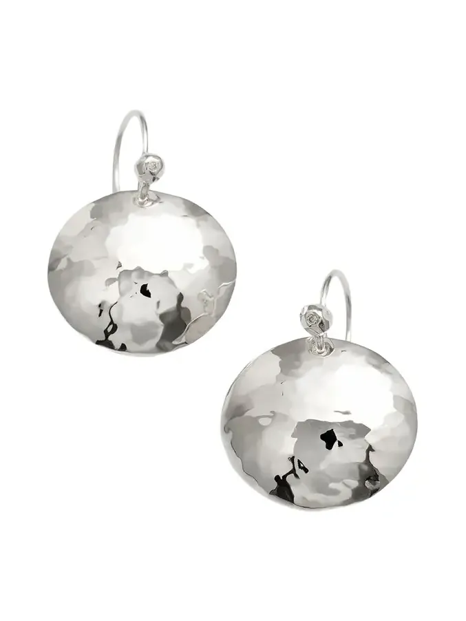 Disc Earrings in Sterling SIlver with Diamonds