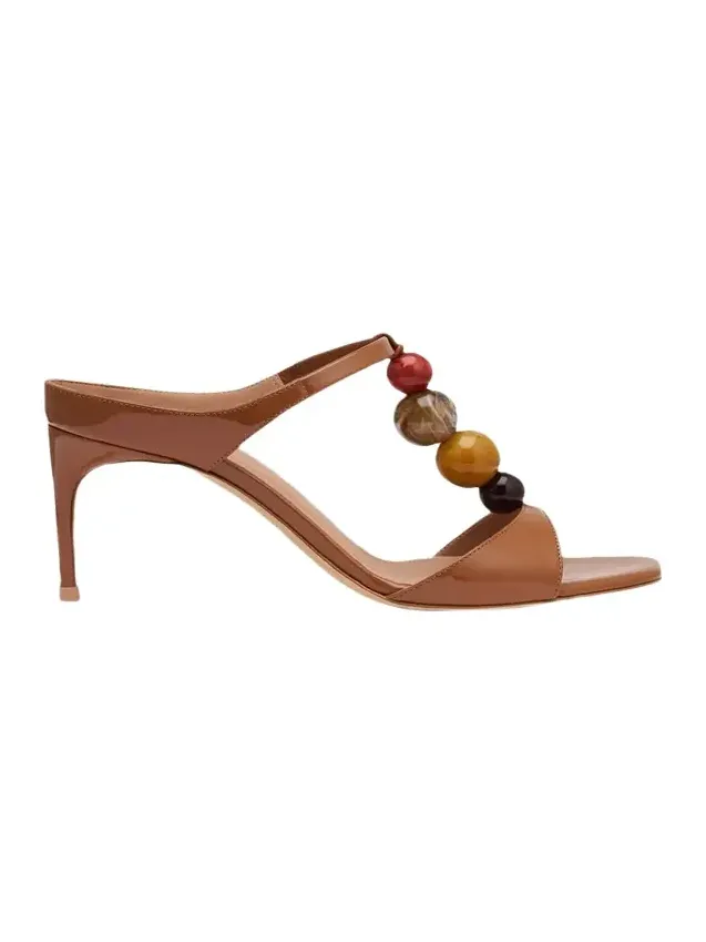 70mm Lena Resin Patent Leather Mules