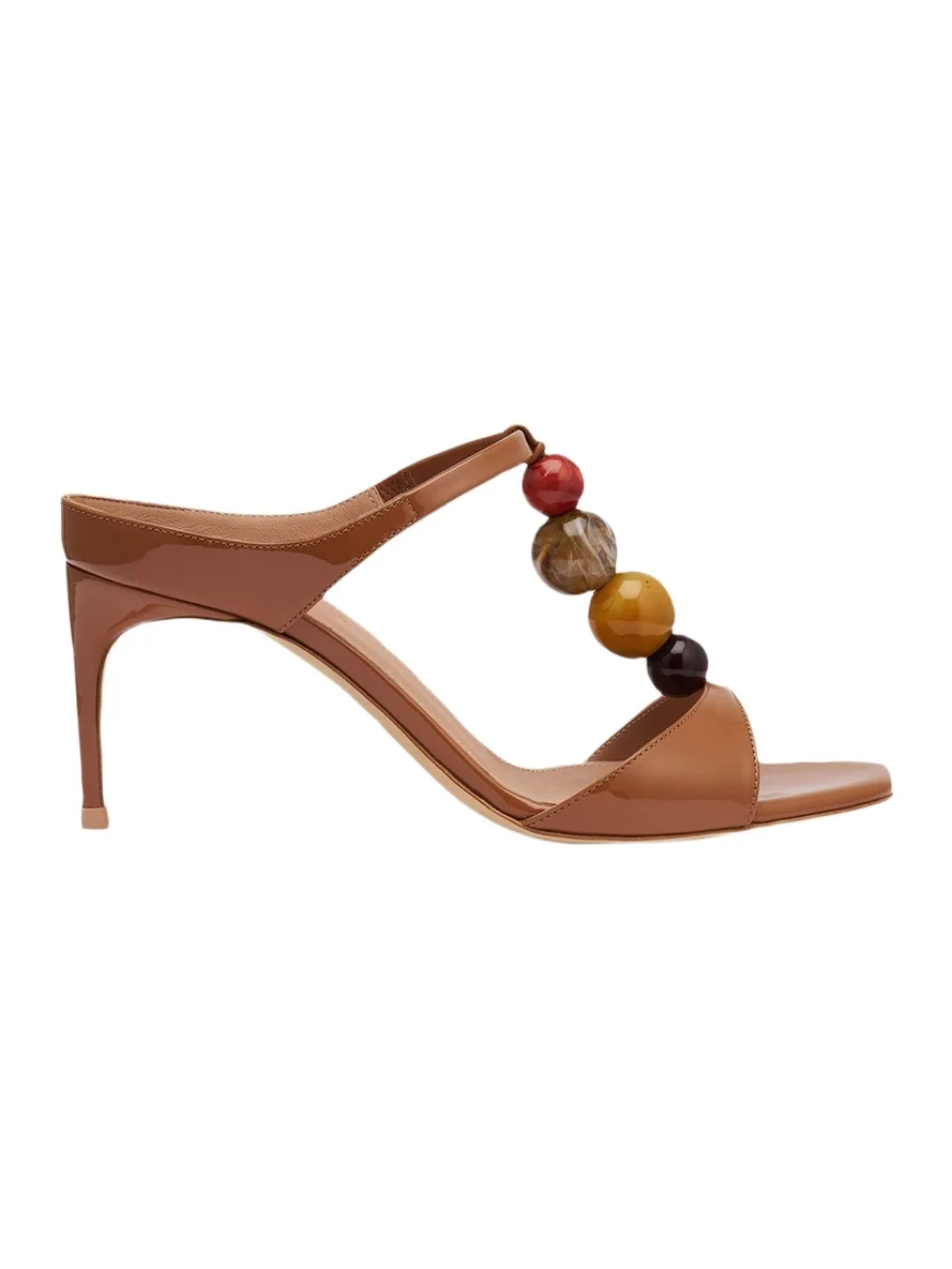70mm Lena Resin Patent Leather Mules