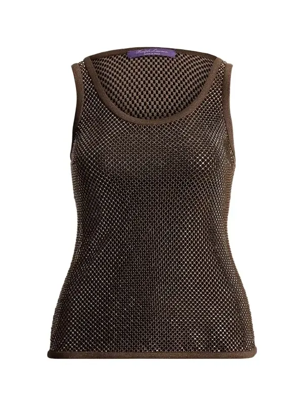 Ralph Lauren Collection Melony Embellished Mesh Tank Top