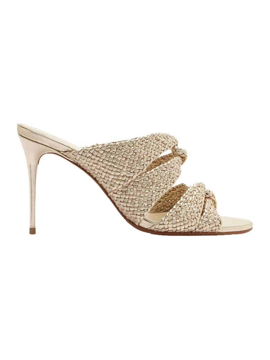 85mm Sabrina Metallic Open-Toe Mules