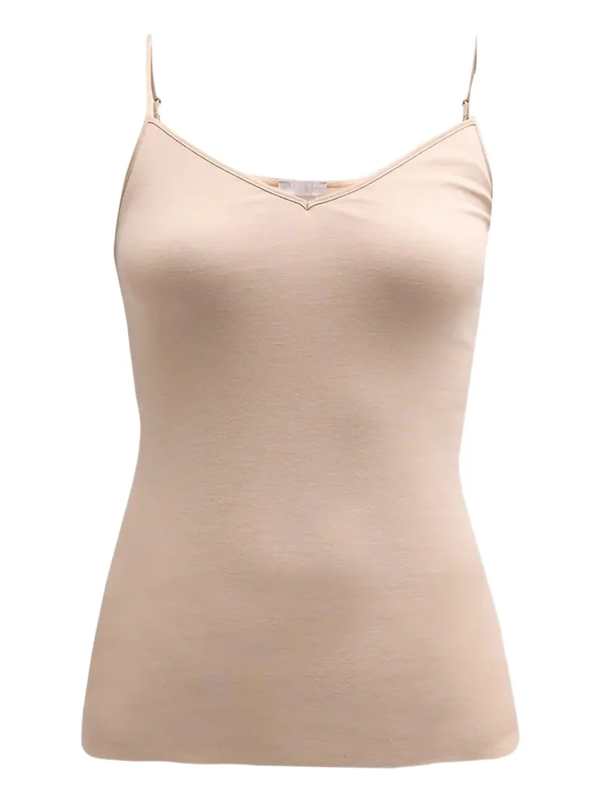 Hanro Seamless Cotton V-Neck Camisole