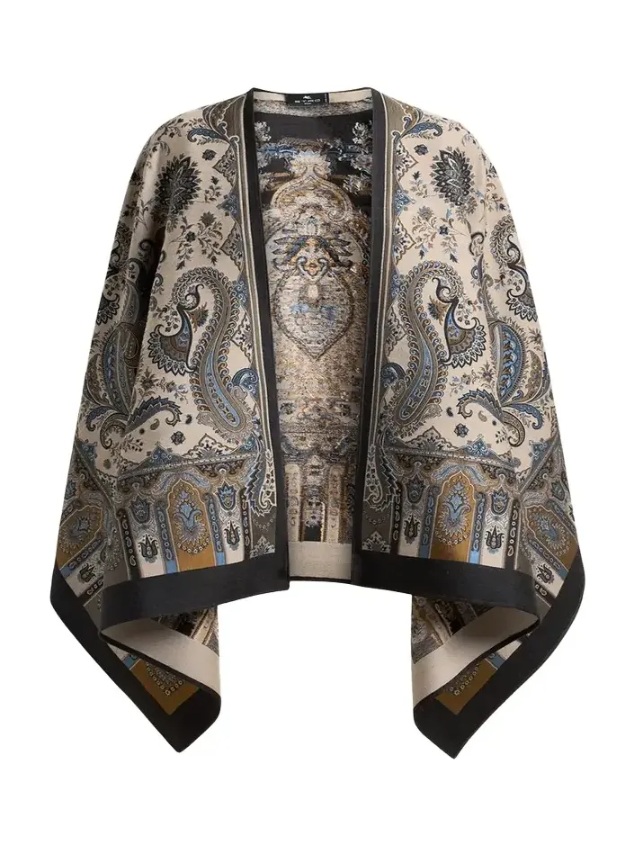 Paisley Wool-Blend Cape Paisley Wool-Blend Cape