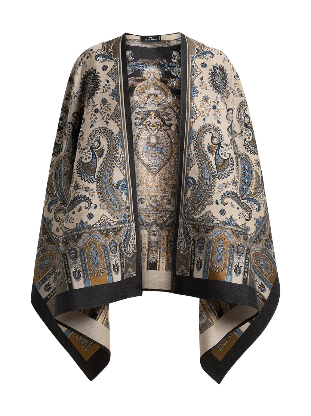 Paisley Wool-Blend Cape