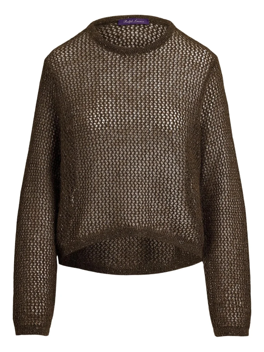 Metallic Mesh Boatneck Sweater Metallic Mesh Boatneck Sweater