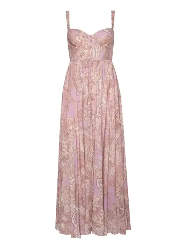 Rosette Paisley-Print Sweetheart Maxi Dress Rosette Paisley-Print Sweetheart Maxi Dress