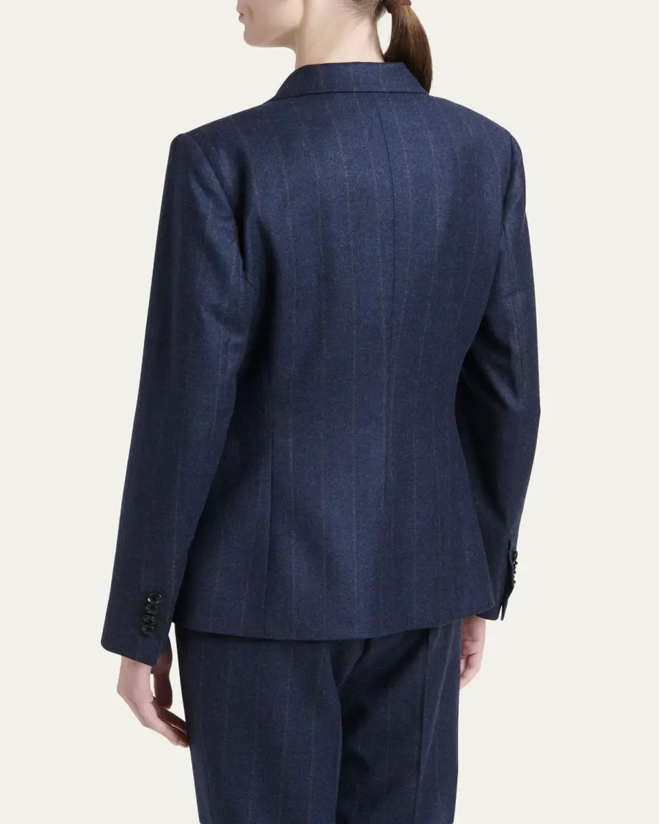 Kiton Wool-Cashmere Pinstripe Single-Breasted Jacket | Thumbnail 3 Kiton Wool-Cashmere Pinstripe Single-Breasted Jacket | Thumbnail 3