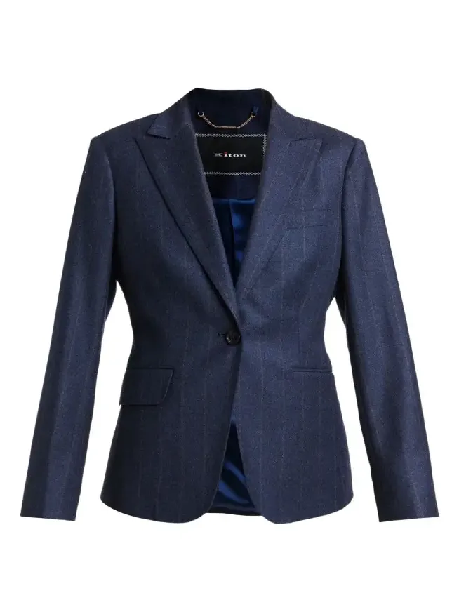 Wool-Cashmere Pinstripe Single-Breasted Jacket