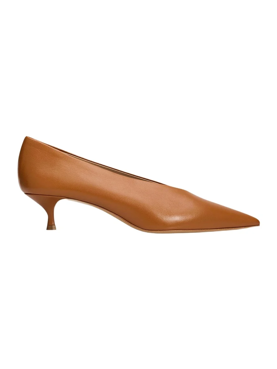 25mm Leather Kitten-Heel Pumps