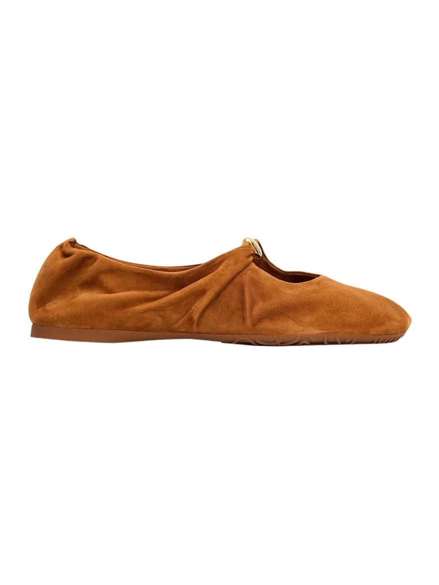 Loewe Pebble Suede Ballerina Flats