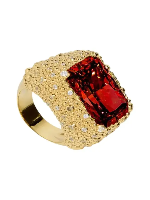 Hilton 14K Gold Vermeil Cubic Zirconia Cocktail Ring