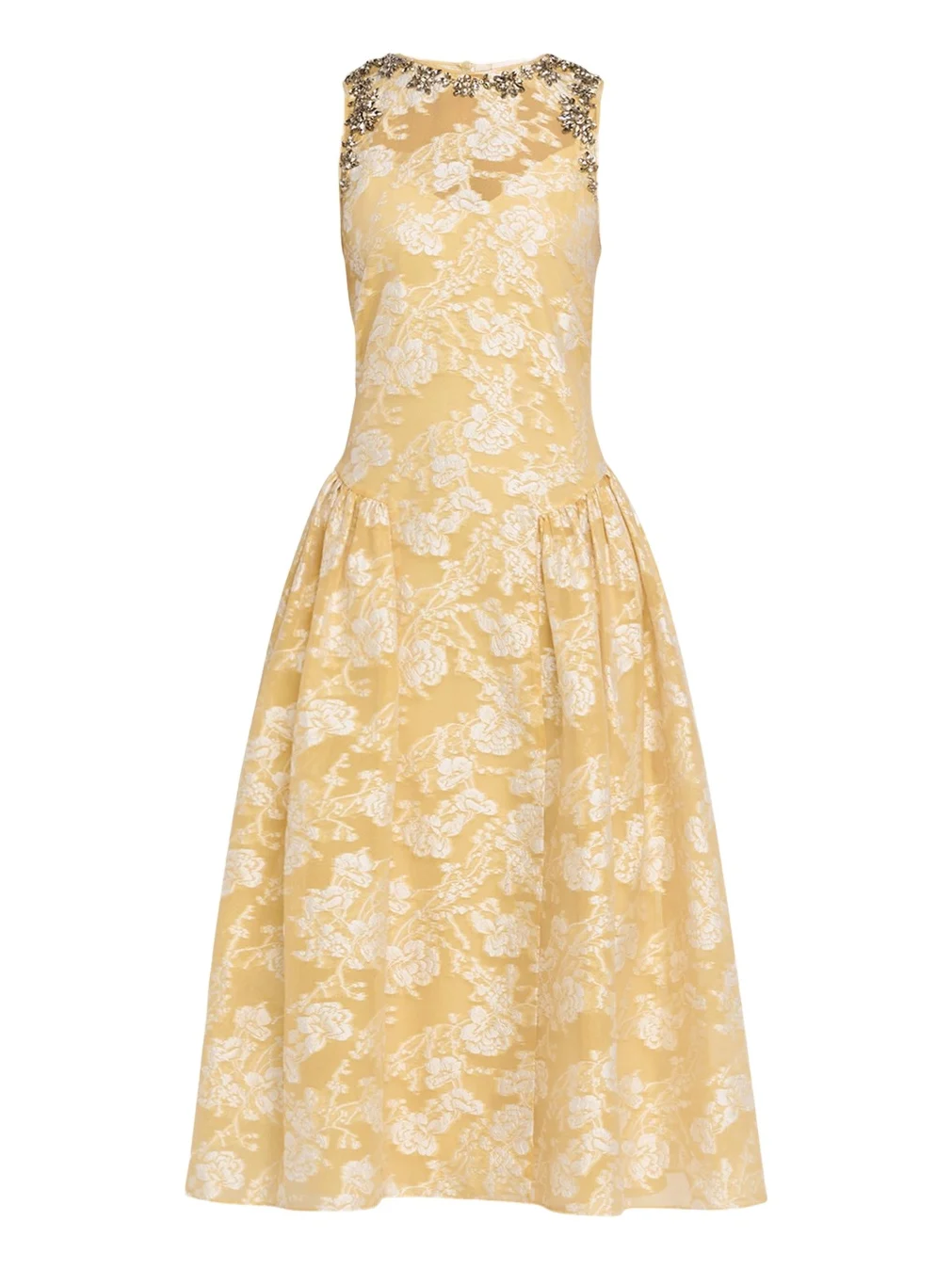 Organza Jacquard Drop-Waist Dress