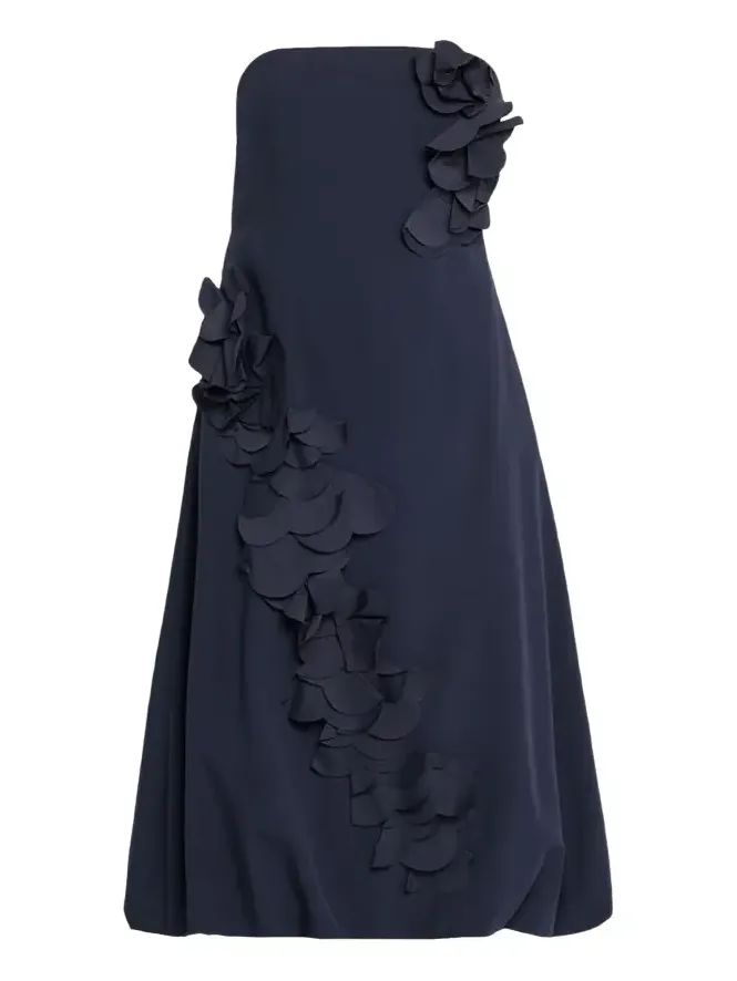 Zaria Floral Bubble-Hem Midi Dress Zaria Floral Bubble-Hem Midi Dress
