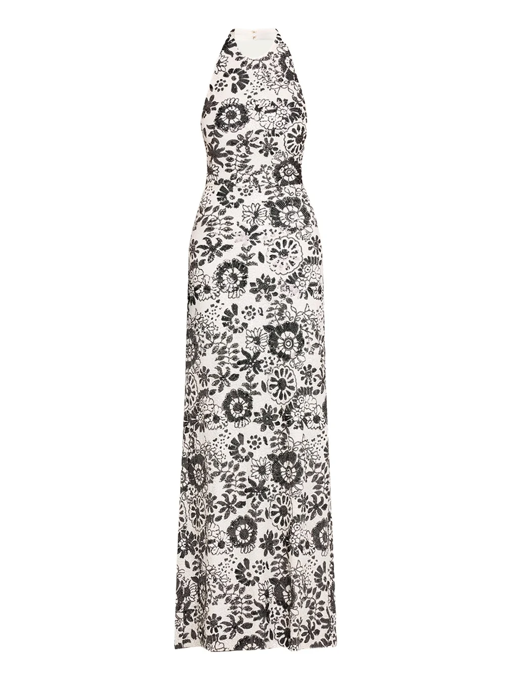 Ramy Brook Candice Floral Sequin Halter Gown