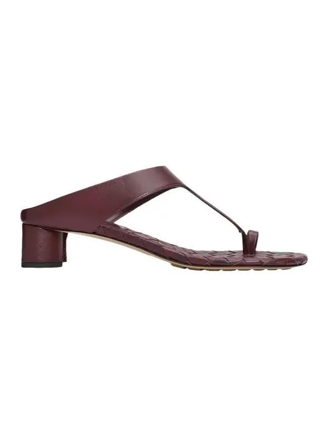 40mm Livia Leather Kitten-Heel Thong Sandals 40mm Livia Leather Kitten-Heel Thong Sandals