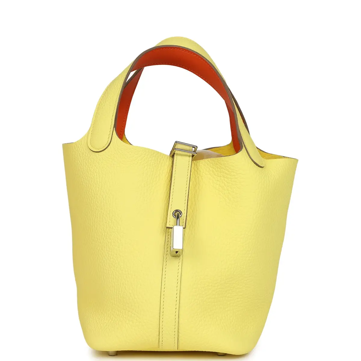 Hermes Picotin Lock Eclat 18 Limoncello Clemence and Orange Swift Palladium Hardware