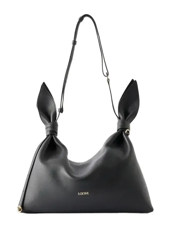 Scarf Medium Knot-detailed Leather Shoulder Bag