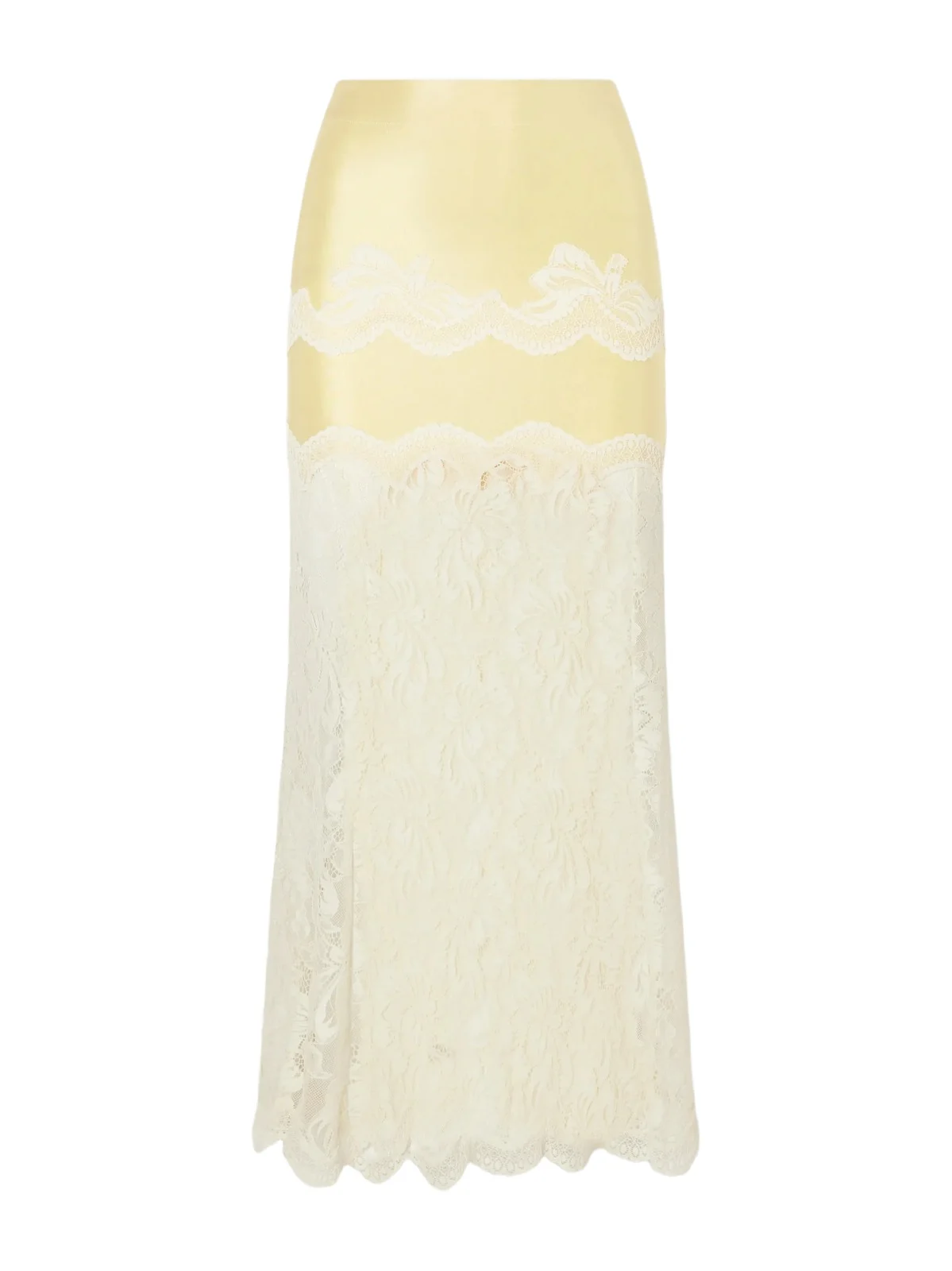 Satin-jersey Lace-trimmed Maxi Skirt Satin-jersey Lace-trimmed Maxi Skirt