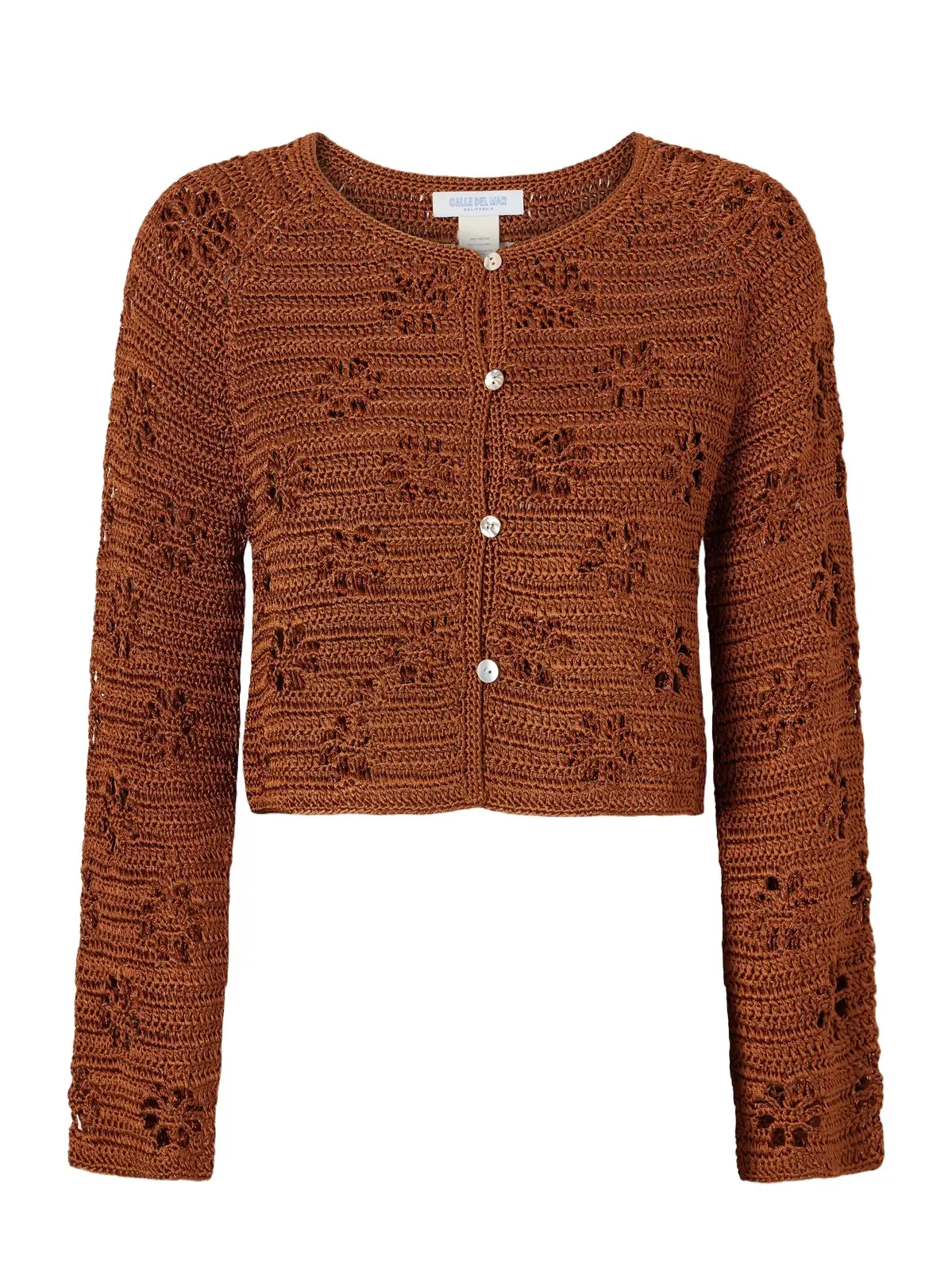 Cropped Crochet-knit Cardigan
