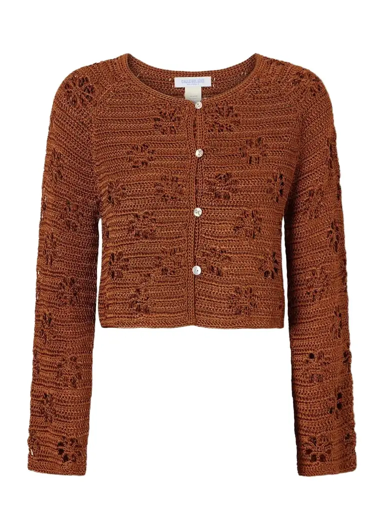 Calle Del Mar Cropped Crocheted Cardigan | Image 1 Calle Del Mar Cropped Crocheted Cardigan | Image 1