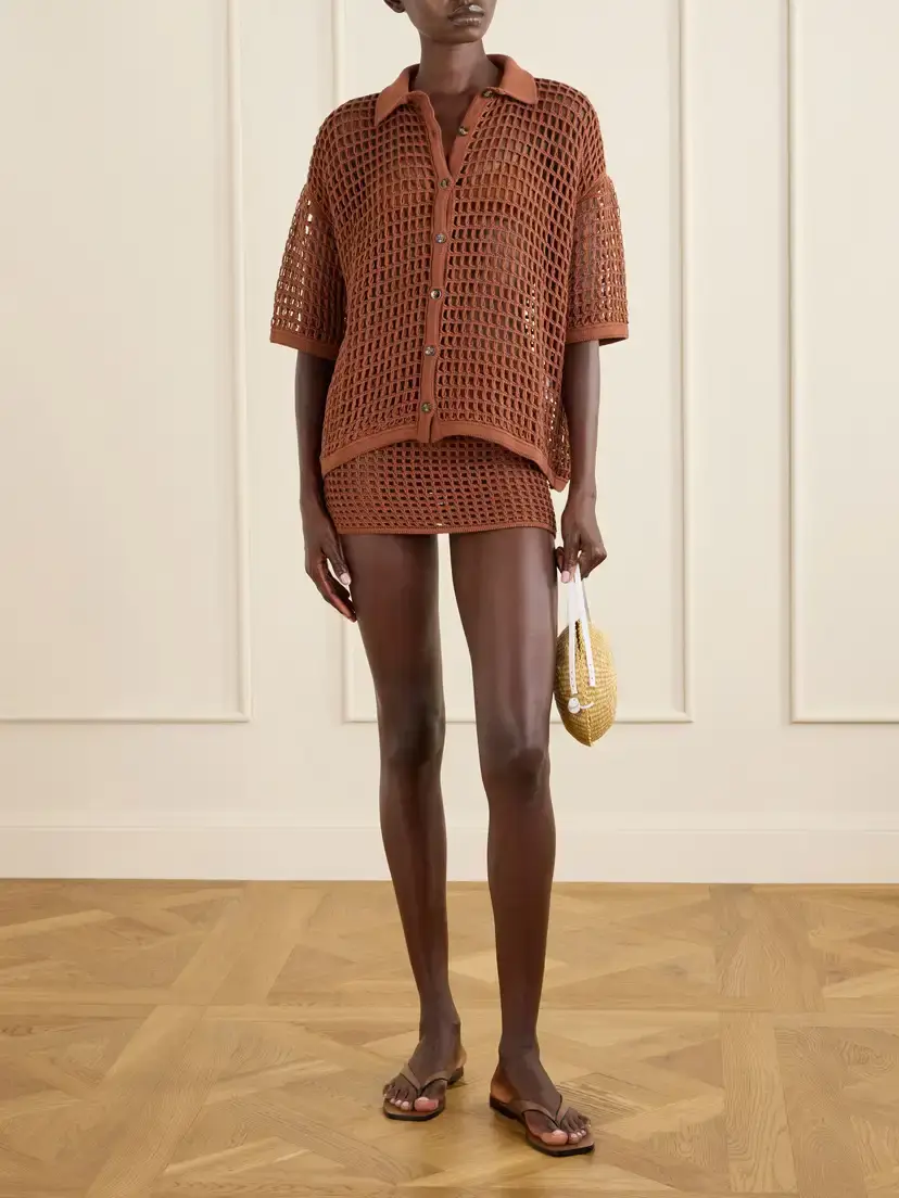 Haight Sheila Open-knit Cotton-blend Mini Skirt | Thumbnail 2 Haight Sheila Open-knit Cotton-blend Mini Skirt | Thumbnail 2