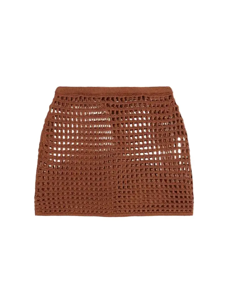 Sheila Open-knit Cotton-blend Mini Skirt