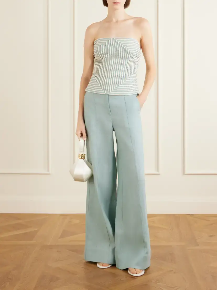 ANDRES OTALORA Nyota Alma Embroidered Linen And Cotton-blend Bustier Top | Thumbnail 2 ANDRES OTALORA Nyota Alma Embroidered Linen And Cotton-blend Bustier Top | Thumbnail 2