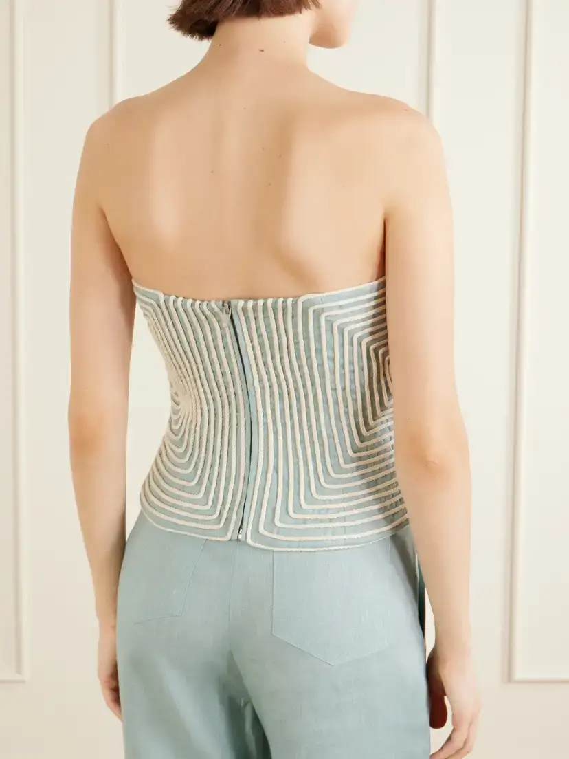 ANDRES OTALORA Nyota Alma Embroidered Linen And Cotton-blend Bustier Top | Thumbnail 3 ANDRES OTALORA Nyota Alma Embroidered Linen And Cotton-blend Bustier Top | Thumbnail 3