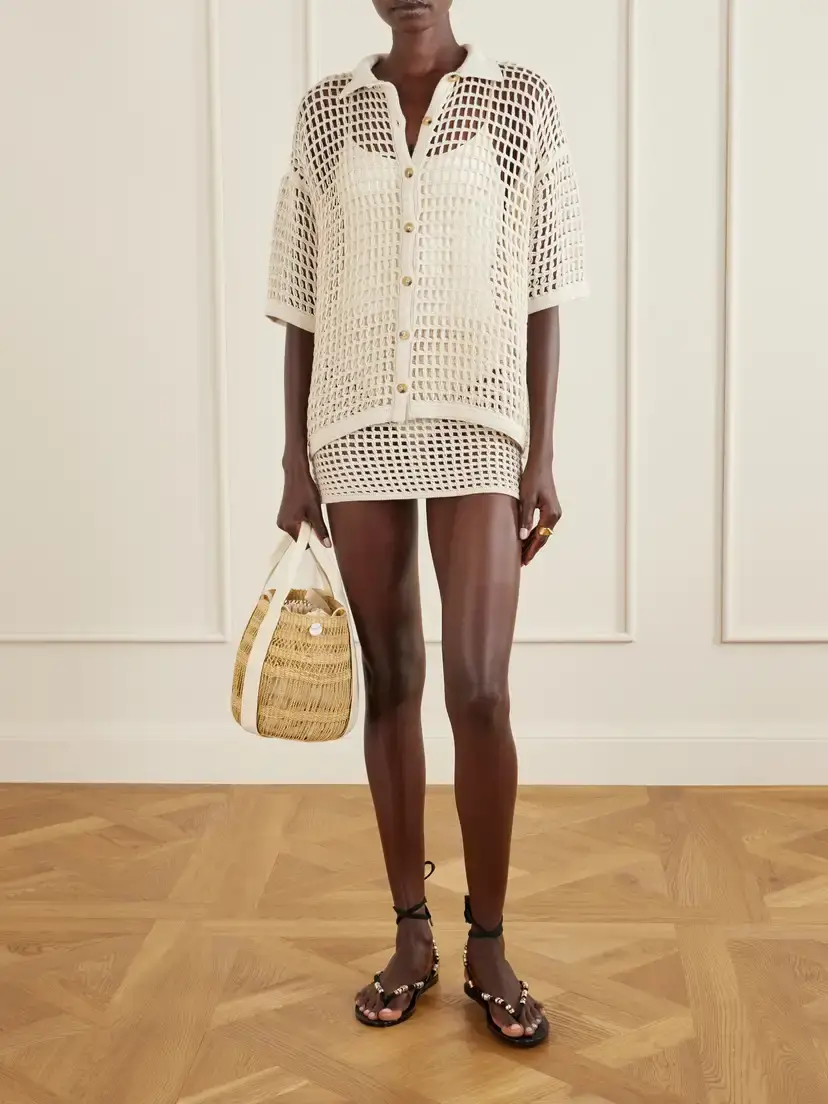 Haight Sheila Open-knit Cotton-blend Mini Skirt | Thumbnail 2