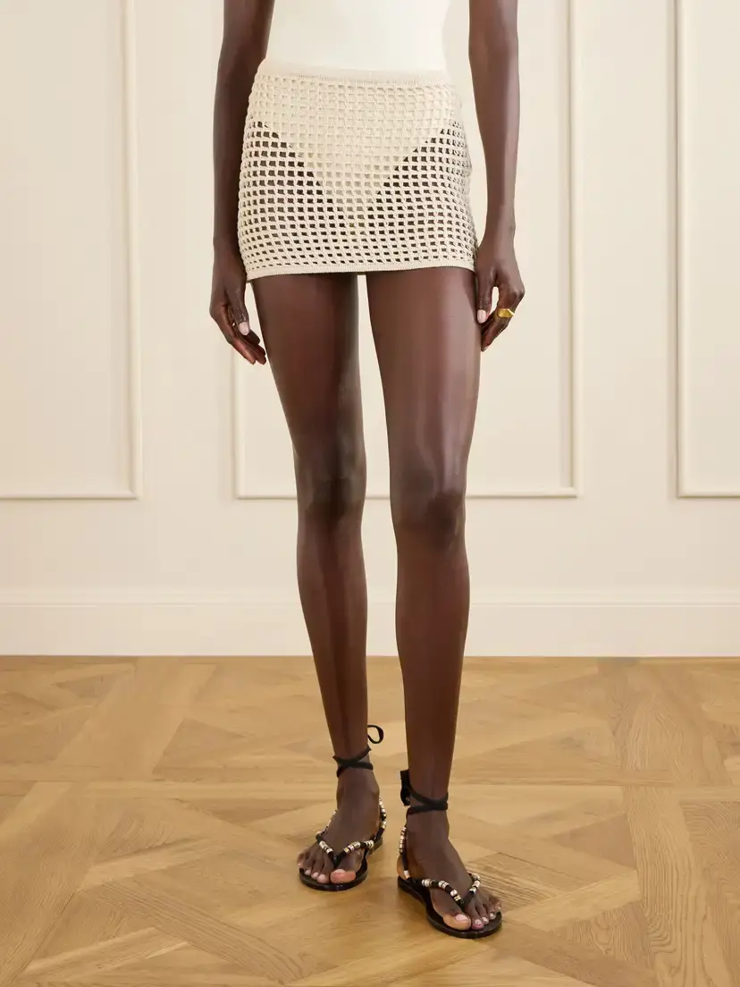Haight Sheila Open-knit Cotton-blend Mini Skirt | Thumbnail 3