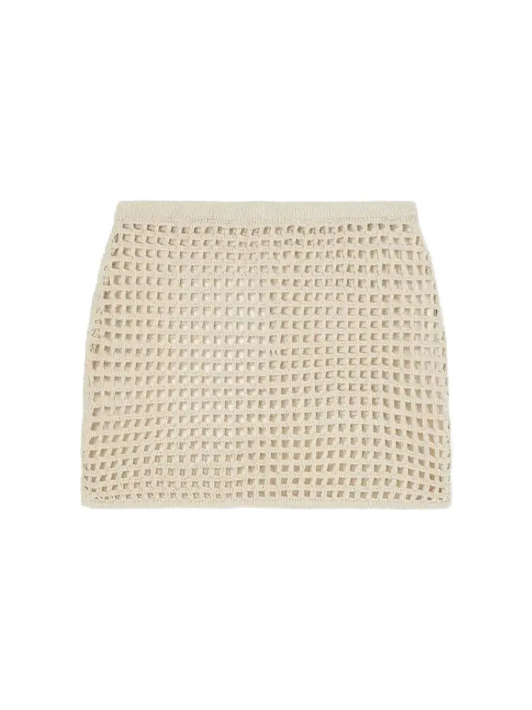 Haight Sheila Open-knit Cotton-blend Mini Skirt