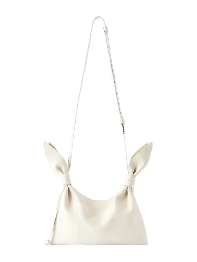 Scarf Mini Knot-detailed Leather Shoulder Bag