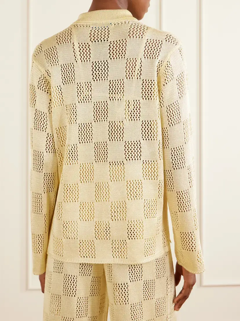 Calle Del Mar Checked Woven Cardigan | Thumbnail 3 Calle Del Mar Checked Woven Cardigan | Thumbnail 3
