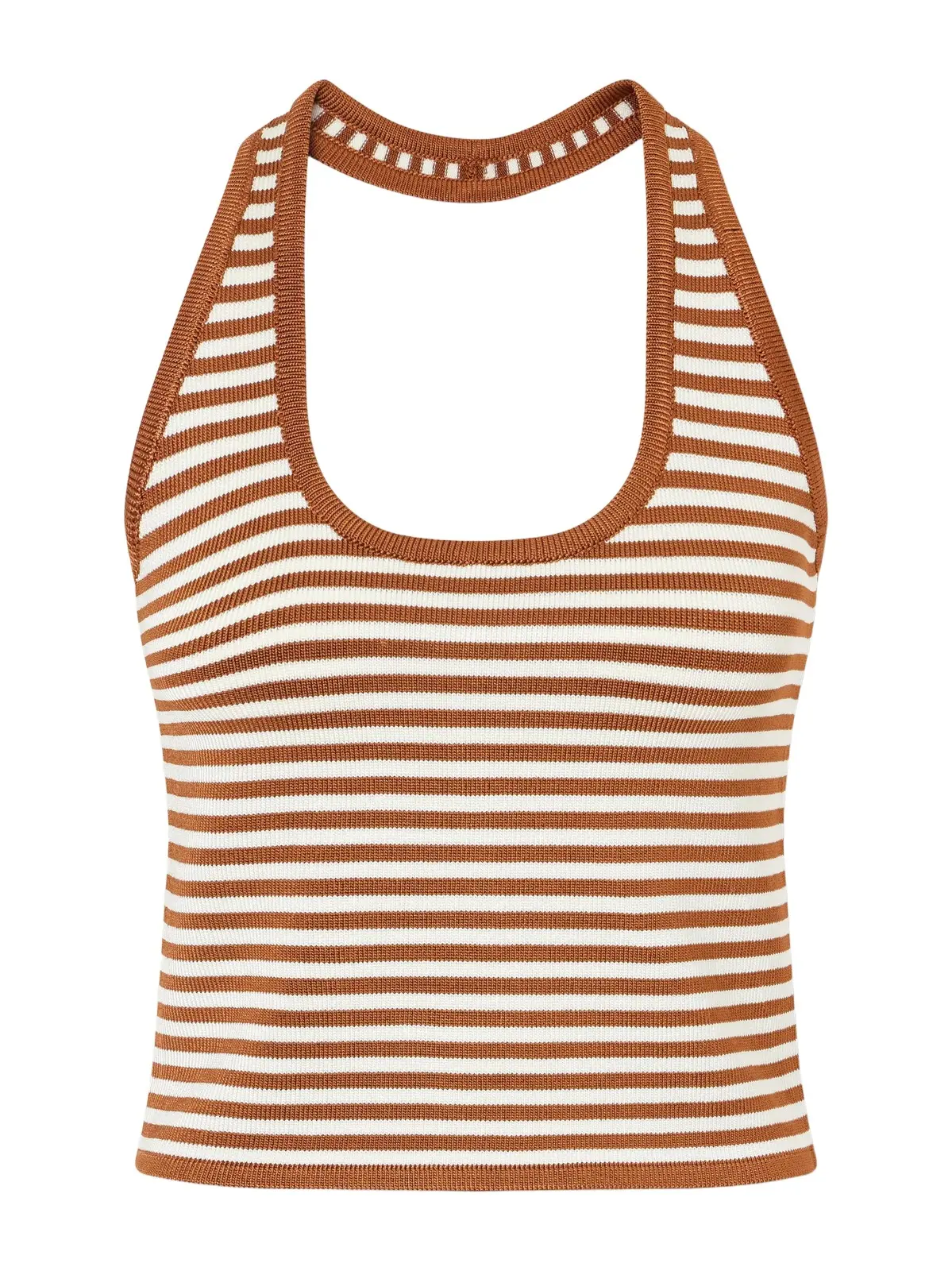 Calle Del Mar Striped Knitted Halterneck Top
