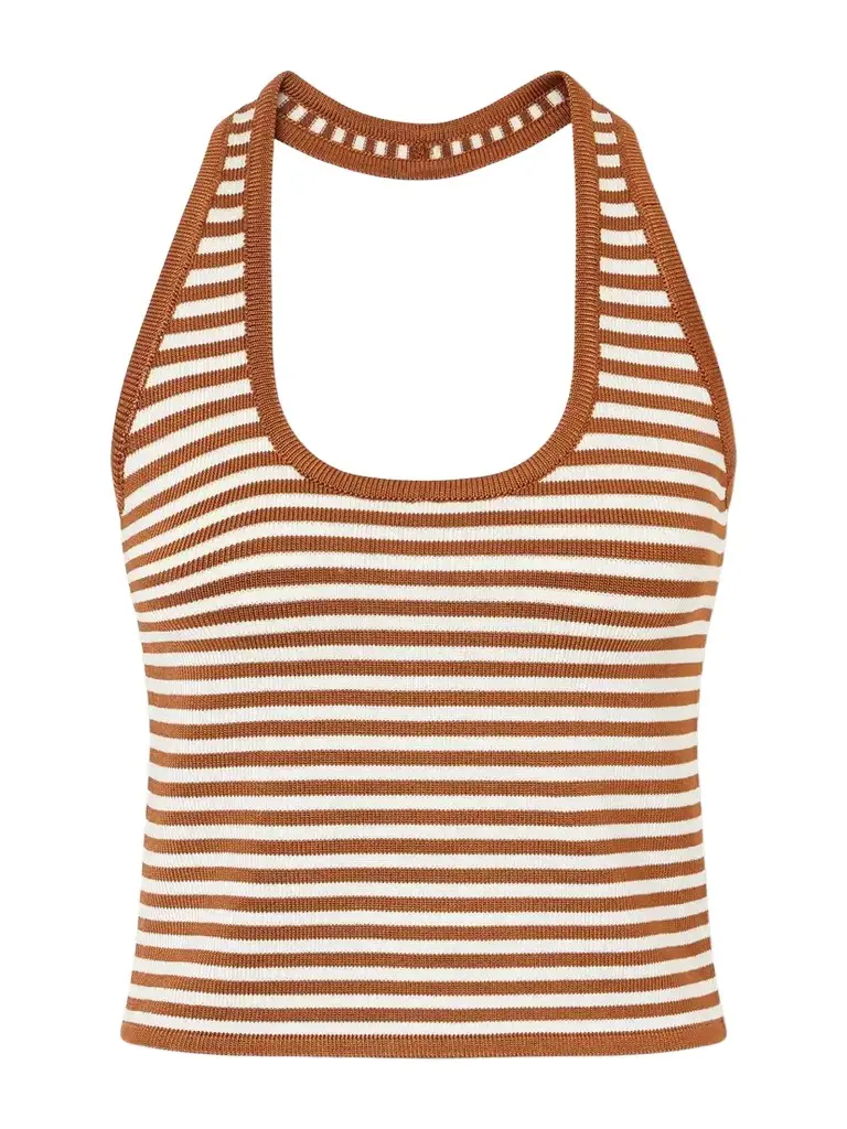 Calle Del Mar Halterneck Striped Knitted Top | Image 1 Calle Del Mar Halterneck Striped Knitted Top | Image 1