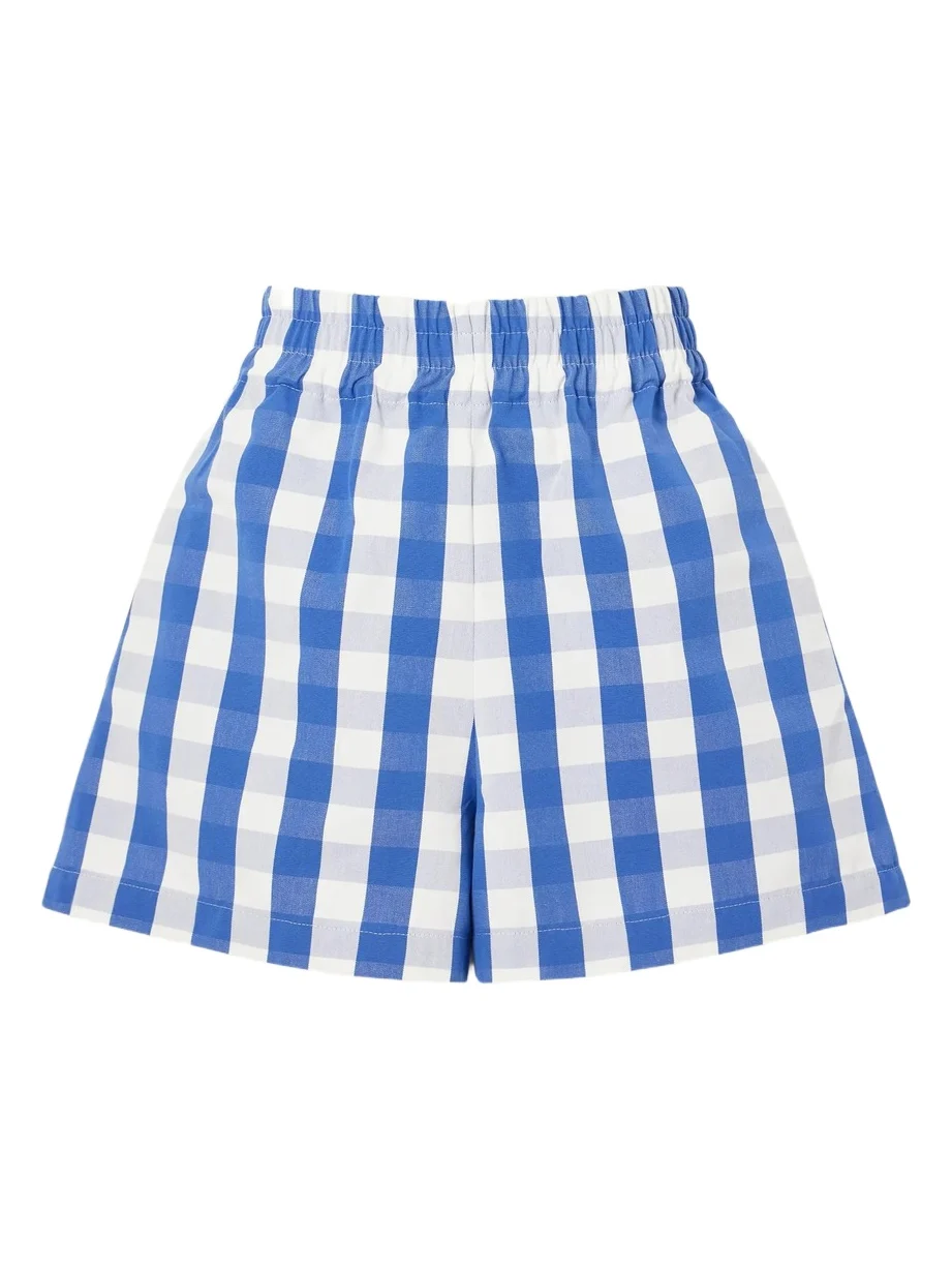 Marta Ferri Picnic Checked Cotton-blend Vichy Shorts