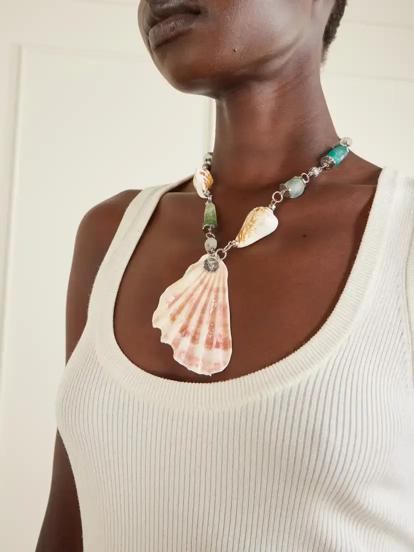 TOHUM Samsara Sterling Silver And Seashell Beaded Necklace | Thumbnail 2 TOHUM Samsara Sterling Silver And Seashell Beaded Necklace | Thumbnail 2