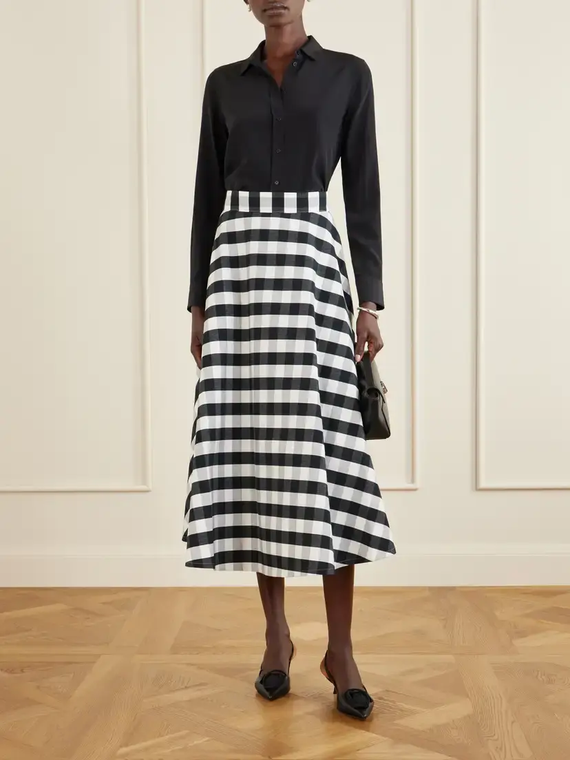 Marta Ferri Vichy Cotton-blend Maxi Skirt | Thumbnail 2 Marta Ferri Vichy Cotton-blend Maxi Skirt | Thumbnail 2