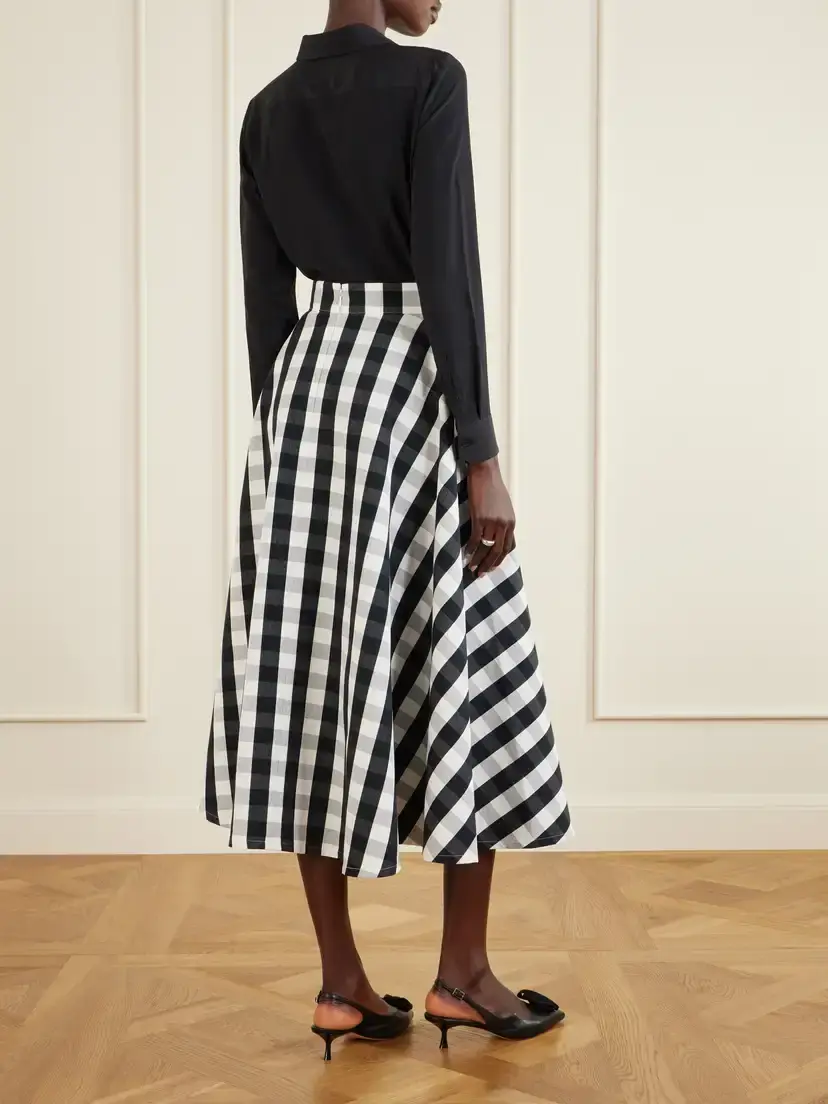 Marta Ferri Vichy Cotton-blend Maxi Skirt | Thumbnail 3 Marta Ferri Vichy Cotton-blend Maxi Skirt | Thumbnail 3