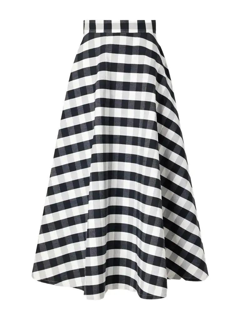Marta Ferri Vichy Cotton-blend Maxi Skirt | Image 1 Marta Ferri Vichy Cotton-blend Maxi Skirt | Image 1