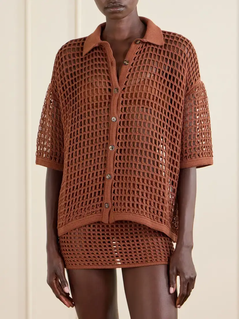 Haight Sheila Open-knit Cotton-blend Shirt | Thumbnail 3