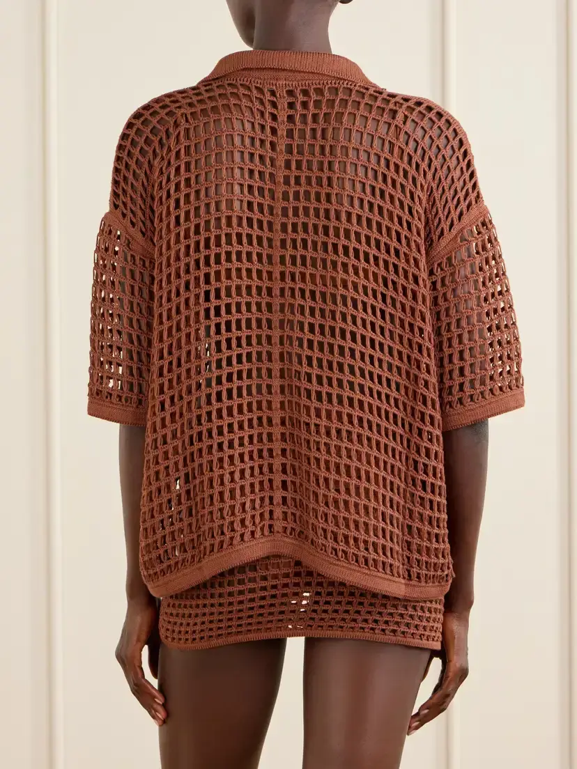 Haight Sheila Open-knit Cotton-blend Shirt | Thumbnail 4